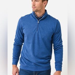 Peter Millar Pullover Mens Large Blue Crown Comfort Interlock Quarter Zip